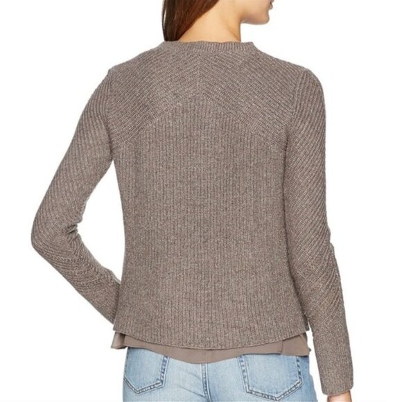 Lucky Brand Shimmer Pointelle Knit Sweater Gray Women Size XS - Picture 7 of 15